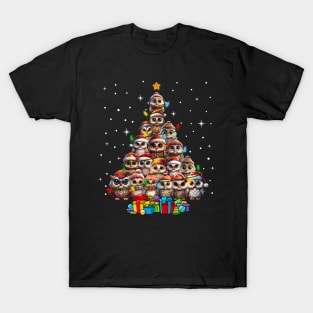 Cute Owl Christmas Tree Funny Birds Celebrate Xmas Holiday Shirt T-Shirt